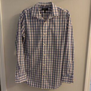Standard-Fit Wrinkle-Resistant Dress Shirt - Medium - Purple Plaid